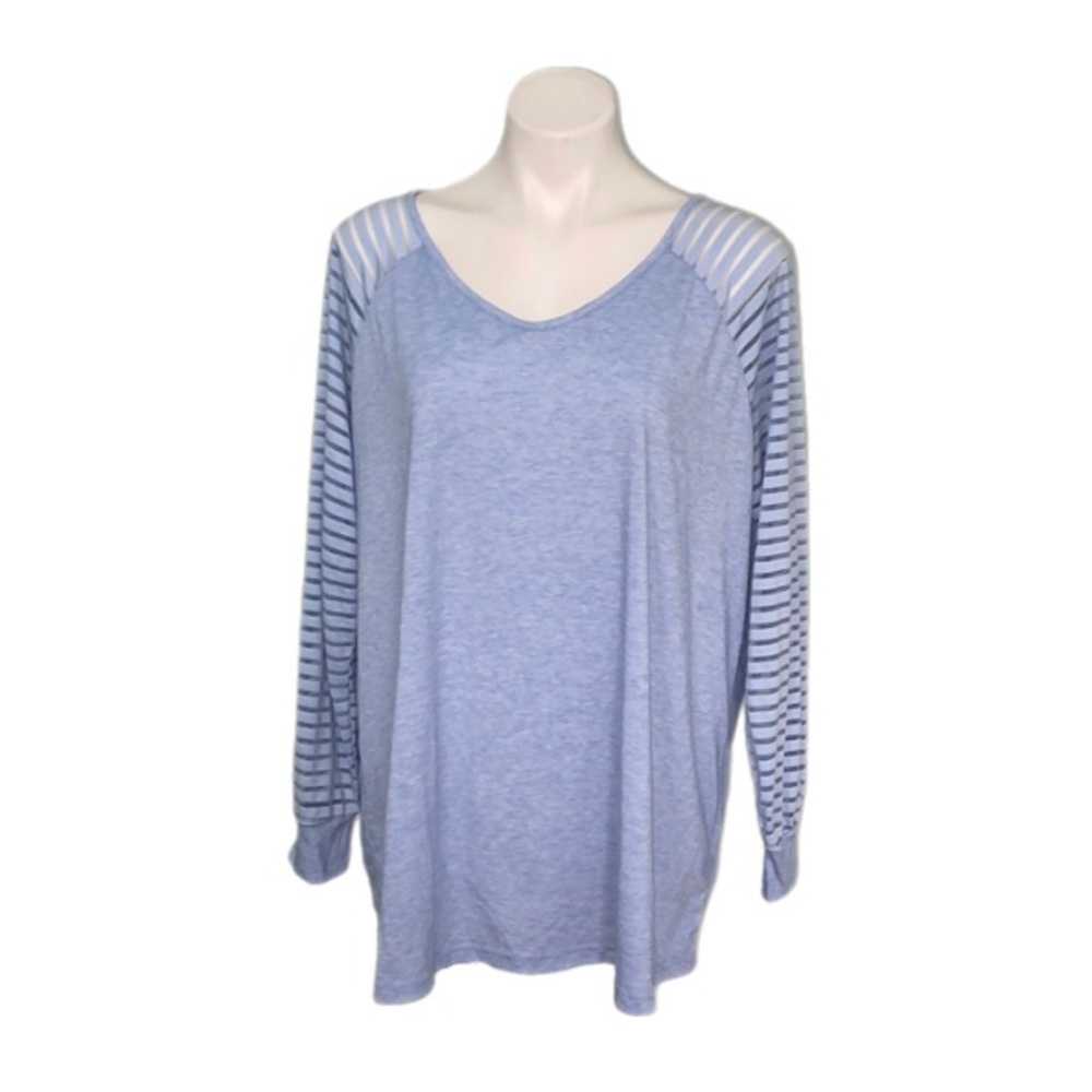 Light Blue V-Neck Long Sleeve Shirt sz 2x